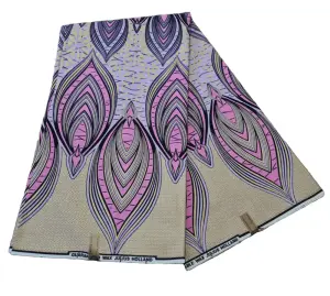 Africká Bavlněná Látka Premium - Zlatavá - J164